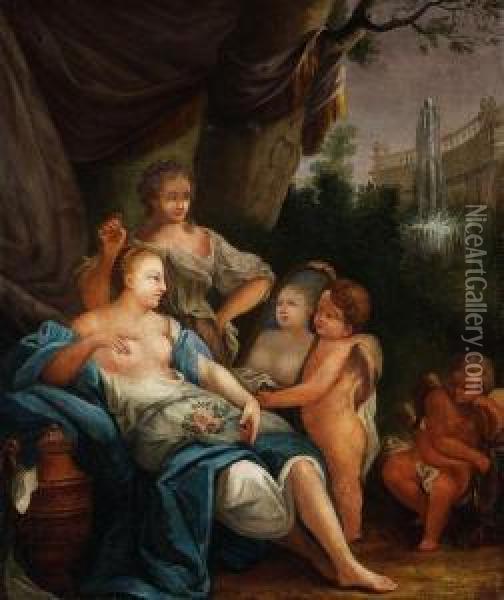 Umkreis - Venus Und Amor Oil Painting - Johann Heinrich Ii Tischbein