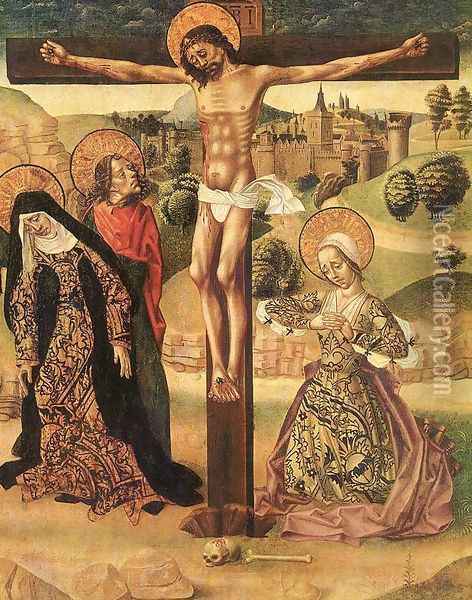 Crucifixion c. 1500 Oil Painting - Master of Budapest