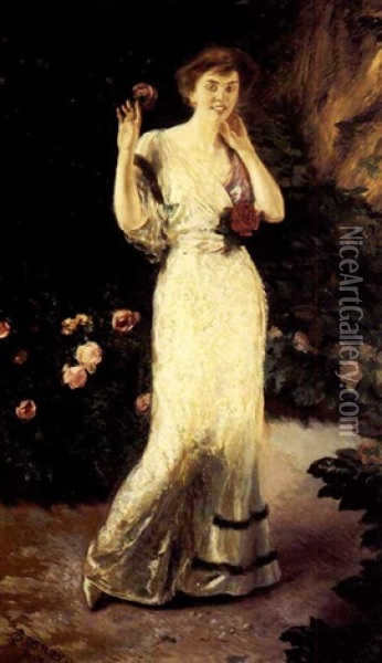 Portrait Of Marion Gailey Stephens Oil Painting - Albert Besnard