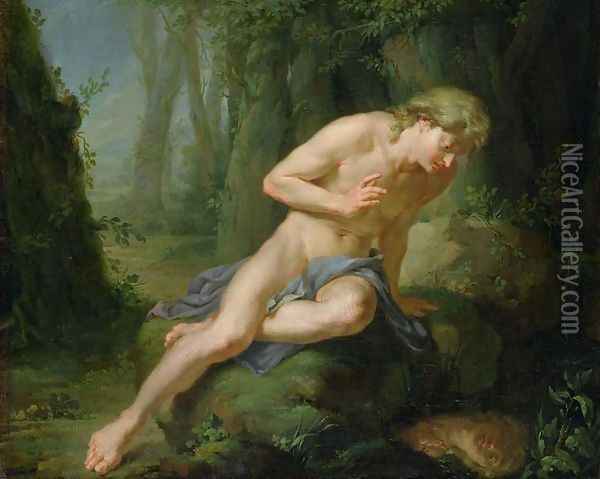 Narcissus, c.1770 Oil Painting - Johann Heinrich The Elder Tischbein