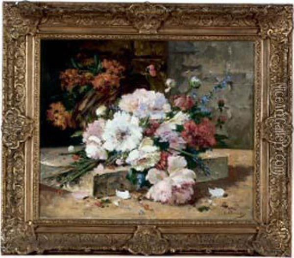 Jete De Fleurs Oil Painting - Eugene Henri Cauchois