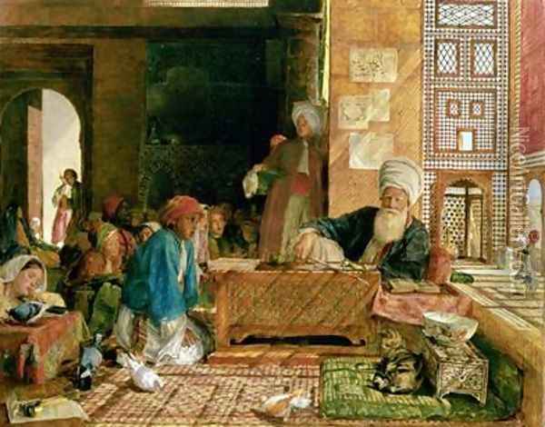 Interior of a School Cairo 6 Oil Painting - John Frederick Lewis