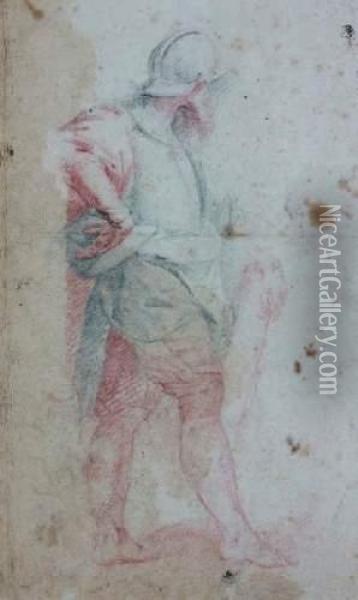 Etude De Soldat De Dos En Pied Oil Painting - Melchiorre Gherardini Il Ceranino