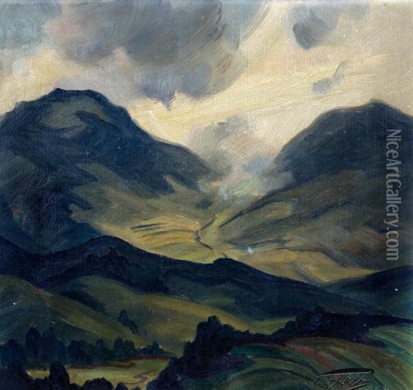 Horska Krajina Oil Painting - Frantisek Bilek