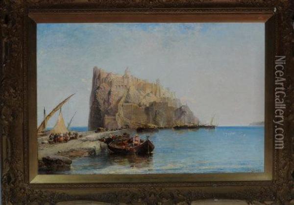 The Castle Of Ischia Oil Painting - Arthur Joseph Meadows