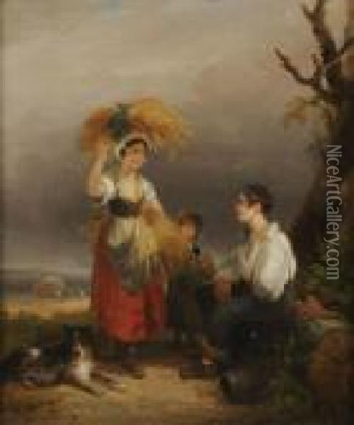 The Gleaners Oil Painting - Snr William Shayer