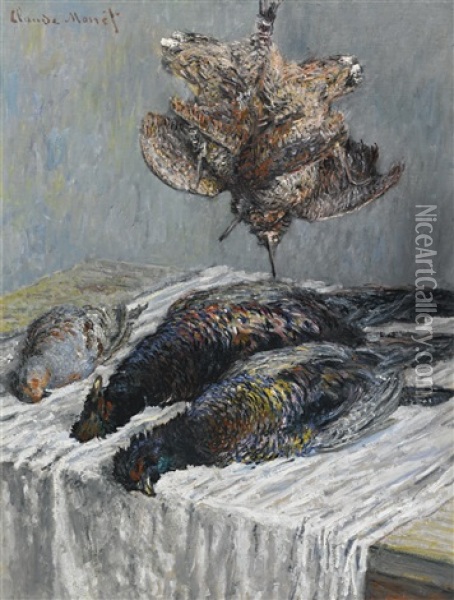 Faisans, Becasses Et Perdrix Oil Painting - Claude Monet