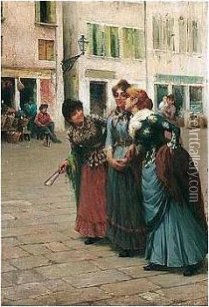 In Medium Stat Virtus (with Virtue In The Middle) Oil Painting - Fausto Zonaro