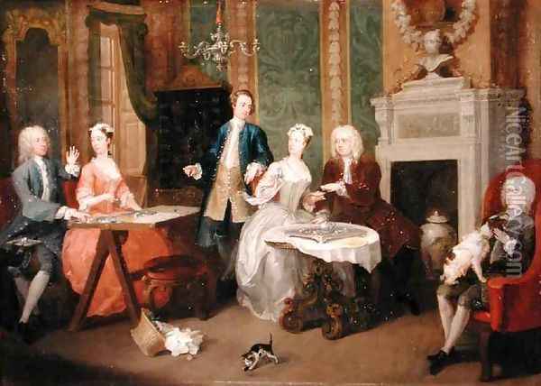 Portrait of a Family Oil Painting - William Hogarth