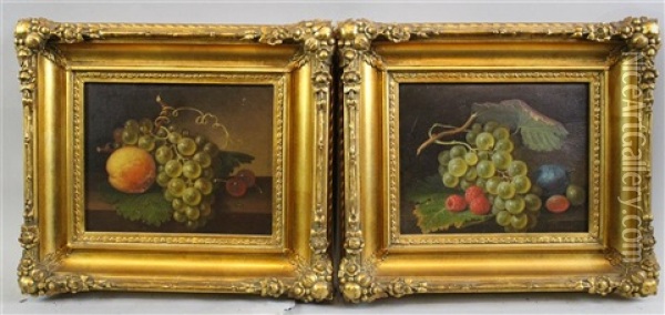 Pair Of Still Lifes With Fruits Oil Painting - Paul Lacroix