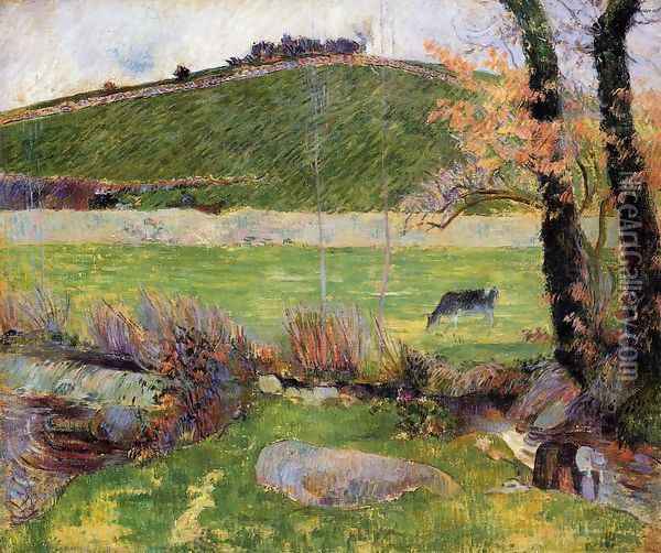 A Meadow On The Banks Of The Aven Oil Painting - Paul Gauguin