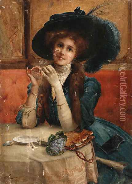 Portrait of a woman Oil Painting - Emile Vernon