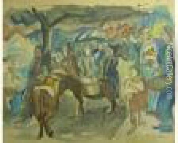 Lodz - Deporte A Auschwitz Oil Painting - Henri Epstein