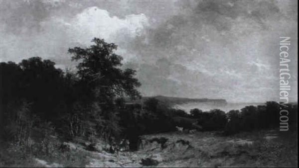 Landschaft Auf Der Insel Rugen In Kustennahe Oil Painting - Gustav Pflugradt
