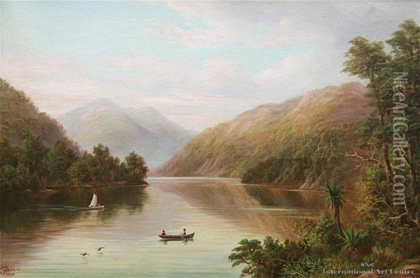 Milford Sound Oil Painting - William George Baker