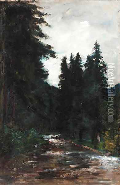 Bach im Tharinger wald Oil Painting - Lesser Ury