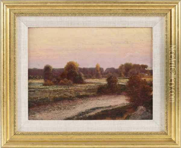 Sunset Over The Marsh Oil Painting - William Merritt Post