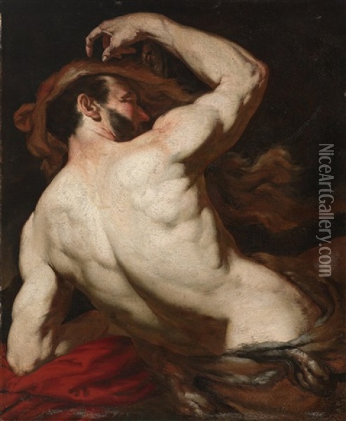 Nessos Oil Painting - Giovanni Battista Langetti