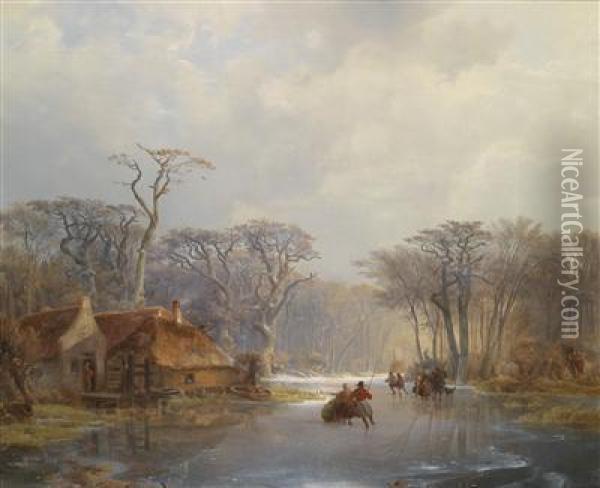 Winter Pleasures Oil Painting - Carl Hilgers