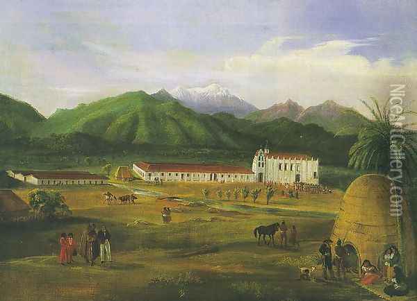 San Gabriel Mission 1832 Oil Painting - Ferdinand Deppe
