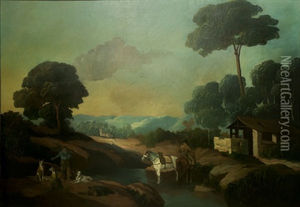 La Caza Del Jabali Oil Painting - Andres (Comte) Parlade y Heredia