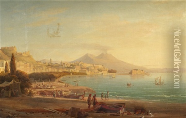 Utsigt Af Neapel Oil Painting - Gustaf Wilhelm Palm