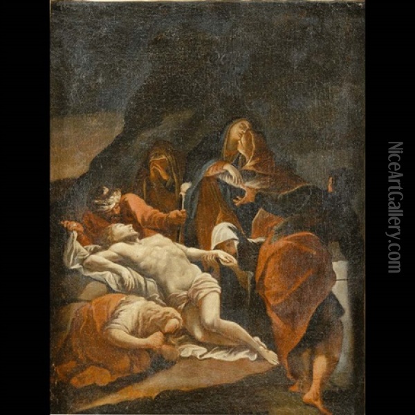 Compianto Sul Cristo Morto Oil Painting - Giacomo Cavedone