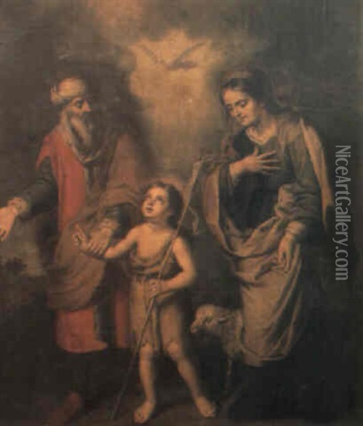 The Infant St. John And St. Elizabeth Oil Painting - Bartolome Esteban Murillo
