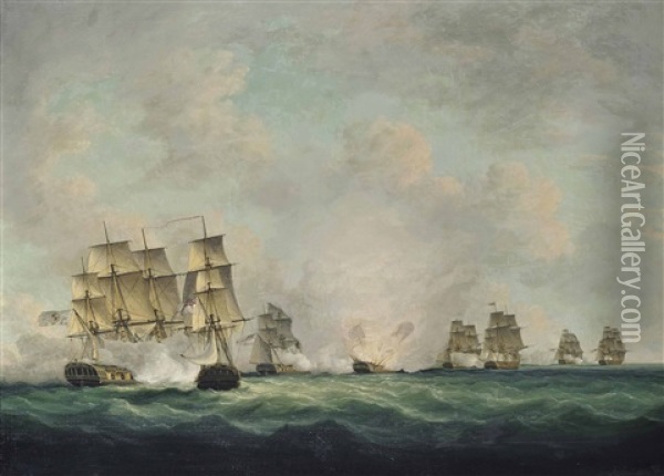 The Battle Of Cape Santa Maria, 5th October: The Capture Of The Spanish Treasure Ships Off Cadiz Oil Painting - Francis Sartorius the Elder