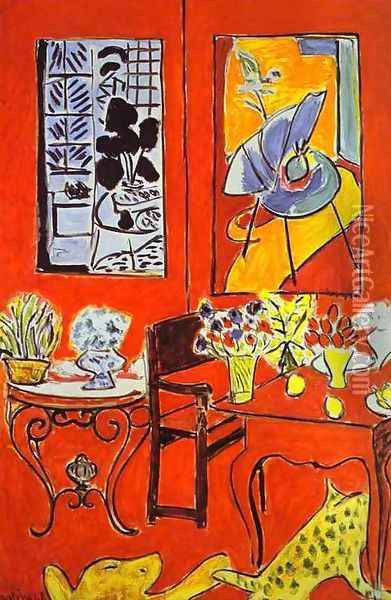 Large Red Interior Oil Painting - Henri Matisse