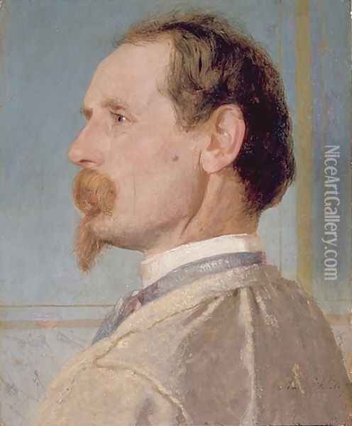Portrait of the sculptor Josef von head Oil Painting - Arnold Bocklin
