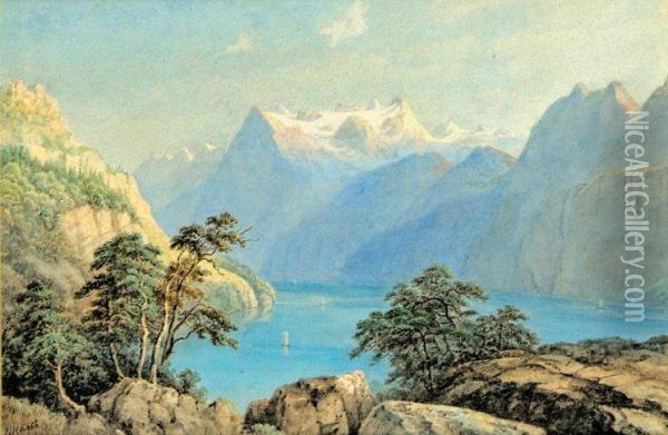 Lac De Montagne Oil Painting - Jean Nicolas Karth