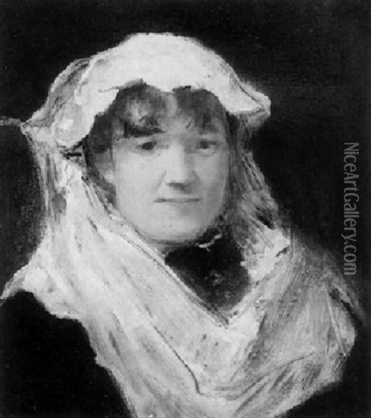 Portrat Der Frau Chaplin Oil Painting - Mihaly Munkacsy