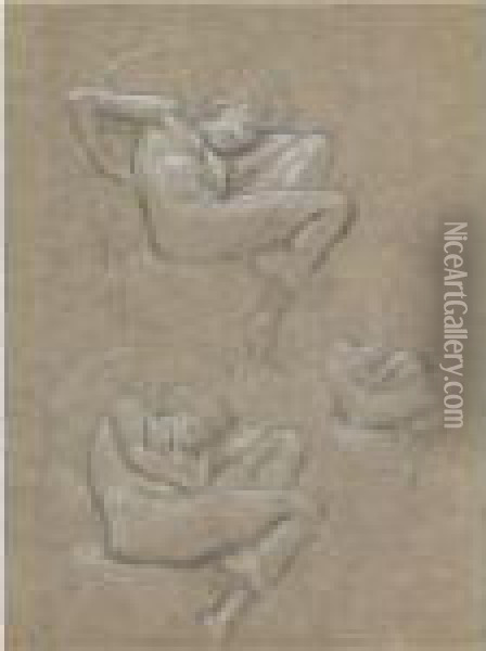 Figure Studies For Flaming June Oil Painting - Frederick Leighton