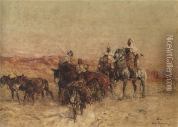 Un Convoi Dans Le Sud Oranais Oil Painting - Henri Emilien Rousseau