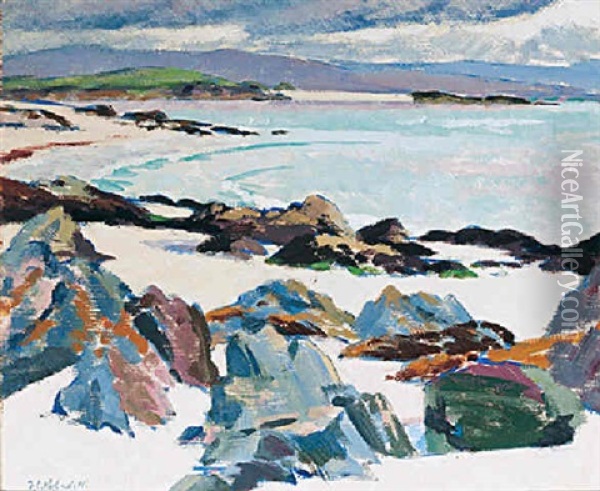Iona, East Bay - The Little Island And Mull Oil Painting - Francis Campbell Boileau Cadell