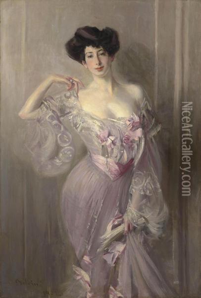 Portrait Of Ena Wertheimer Oil Painting - Giovanni Boldini