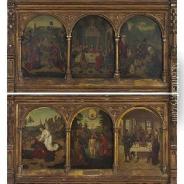 Scenes From The Passion Of Christ: A Pair Of Panels Oil Painting - Dieric the Elder Bouts