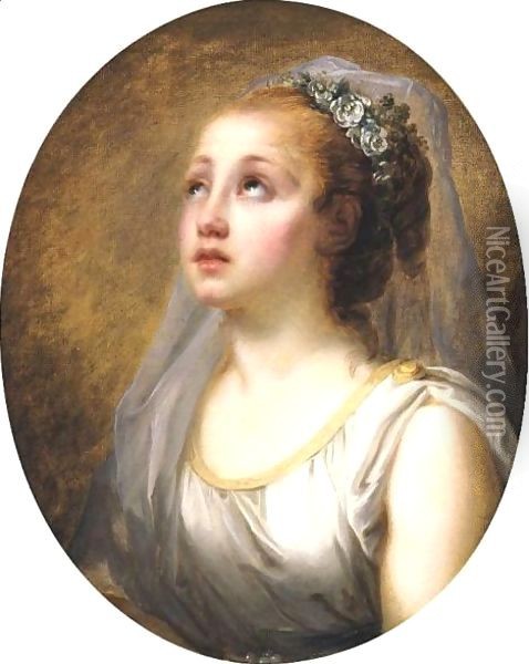 Une Vestale Oil Painting - Jean Baptiste Greuze