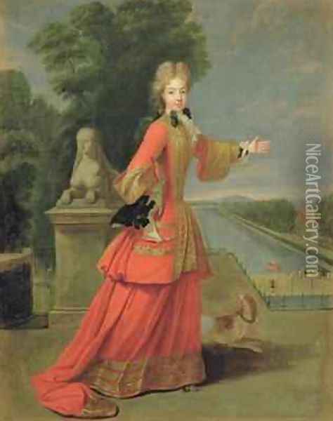 Marie Adelaide de Savoie 1685-1712 in Hunting Dress Oil Painting - Pierre Gobert