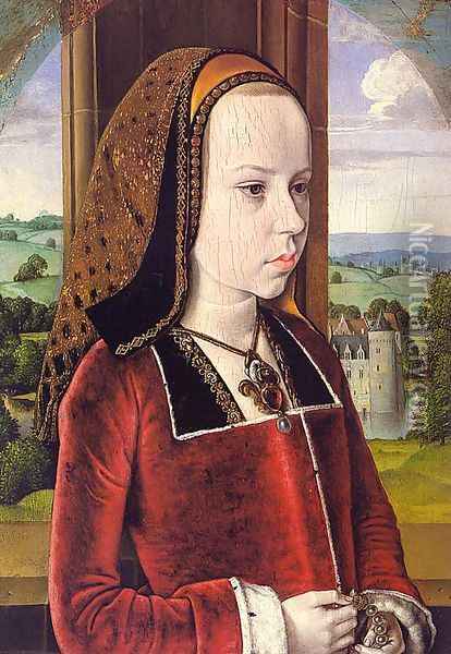Portrait of Margaret of Austria (Portrait of a Young Princess) 1490-91 Oil Painting - Master of Moulins (Jean Hey)