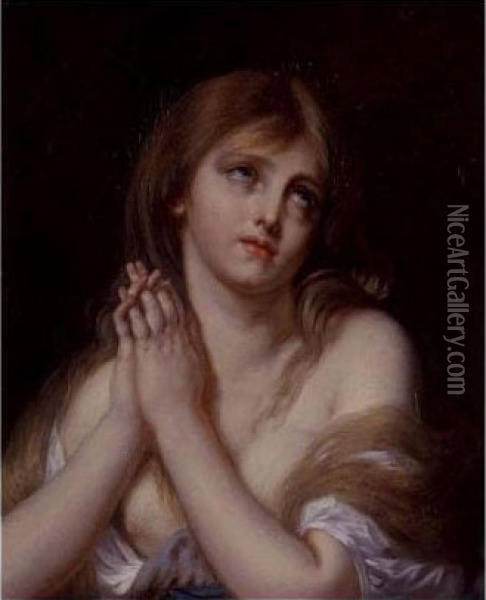 Mary Magdalen In Prayer Oil Painting - Jean Baptiste Greuze