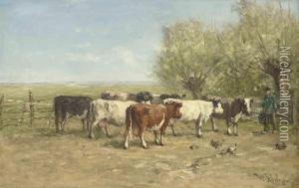 Feeding Time Oil Painting - Willem Roelofs