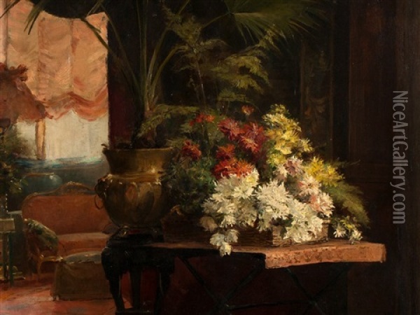Interior Oil Painting - Mihaly Munkacsy