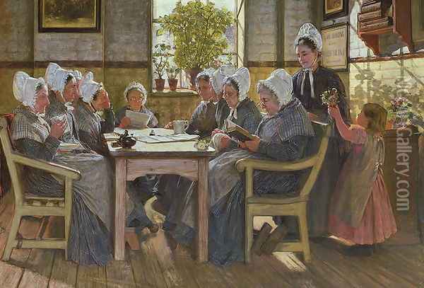 Our Poor: A Bible Reading, Chelsea Workhouse, 1878 Oil Painting - James Charles