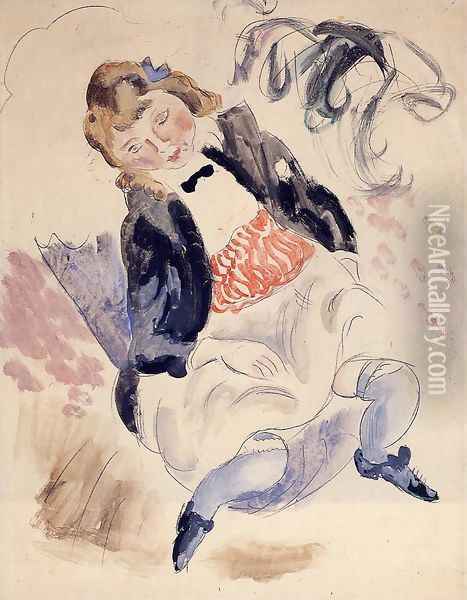 Seated Young Girl Oil Painting - Jules Pascin