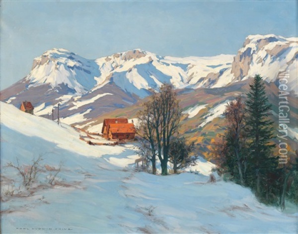 Winter Landscape Oil Painting - Karl Ludwig Prinz