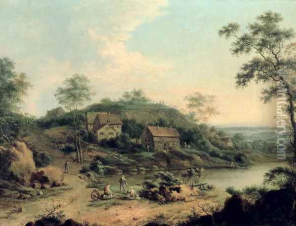 Landscape, 1758 Oil Painting - Johann Christian Vollerdt or Vollaert