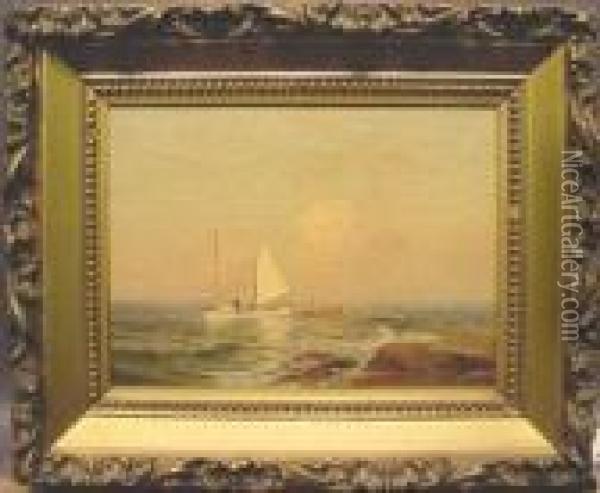Sailing At Sunset Oil Painting - Warren W. Sheppard