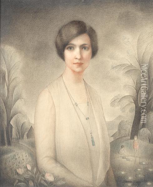 Portrait Of The Artist's Wife Oil Painting - Simkha Simkhovitch